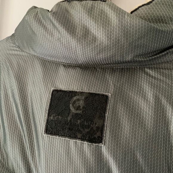 Ecko Function Silver Beige Reversible Down Jacket size Large bomber winter ski - Picture 7 of 16